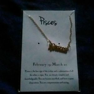 Gold pisces zodiac necklace